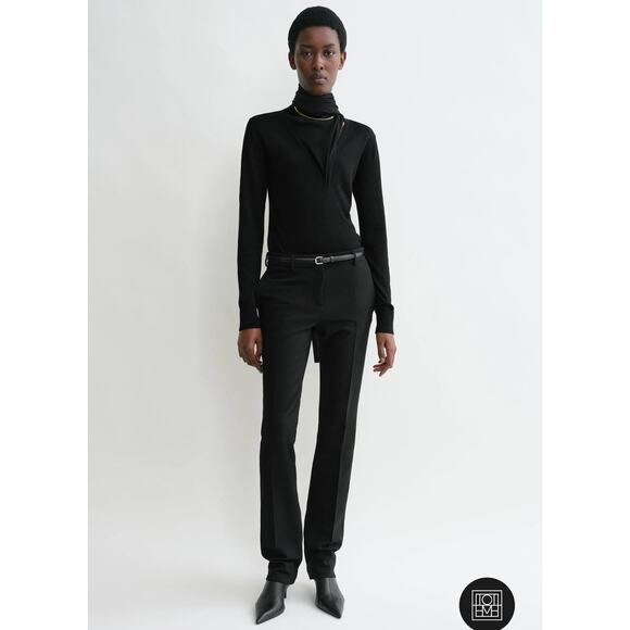 Toteme Low Waist Slim Trousers Black Wool Blend Size 34 EU 2 US - Picture 1 of 8